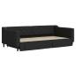 Preview: Tagesbett Ausziehbar mit Schubladen Schwarz 100x200 cm Stoff
