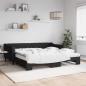 Preview: ARDEBO.de - Tagesbett Ausziehbar mit Matratzen Schwarz 100x200 cm Stoff