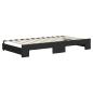 Preview: Tagesbett Ausziehbar mit Matratzen Schwarz 100x200 cm Stoff