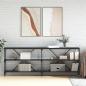 Preview: ARDEBO.de - Konsolentisch Schwarz 200x30x75 cm Holzwerkstoff und Eisen