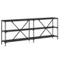 Preview: Konsolentisch Schwarz 200x30x75 cm Holzwerkstoff und Eisen