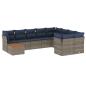Preview: ARDEBO.de - 10-tlg. Garten-Sofagarnitur mit Kissen Grau Poly Rattan