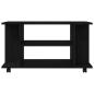 Preview: TV-Schrank mit Rollen Schwarz Eichen-Optik 80x40x45 cm