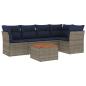 Preview: 6-tlg. Garten-Sofagarnitur mit Kissen Grau Poly Rattan