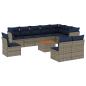 Preview: 11-tlg. Garten-Sofagarnitur mit Kissen Grau Poly Rattan