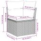 Preview: 11-tlg. Garten-Sofagarnitur mit Kissen Grau Poly Rattan