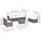 Preview: 9-tlg. Garten-Sofagarnitur mit Kissen Grau Poly Rattan