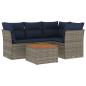 Preview: 5-tlg. Garten-Sofagarnitur mit Kissen Grau Poly Rattan