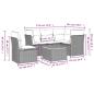 Preview: 6-tlg. Garten-Sofagarnitur mit Kissen Grau Poly Rattan
