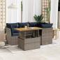 Preview: ARDEBO.de - 5-tlg. Garten-Sofagarnitur mit Kissen Grau Poly Rattan
