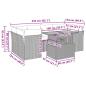 Preview: 7-tlg. Garten-Sofagarnitur mit Kissen Grau Poly Rattan