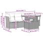 Preview: 5-tlg. Garten-Sofagarnitur mit Kissen Grau Poly Rattan