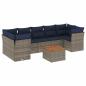 Preview: 8-tlg. Garten-Sofagarnitur mit Kissen Grau Poly Rattan