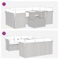 Preview: 7-tlg. Garten-Sofagarnitur mit Kissen Grau Poly Rattan Akazie