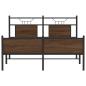 Preview: ARDEBO.de - Bettgestell ohne Matratze Braun Eiche 140x190 cm Holzwerkstoff