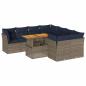 Preview: 9-tlg. Garten-Sofagarnitur mit Kissen Grau Poly Rattan