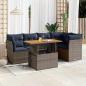 Preview: ARDEBO.de - 6-tlg. Garten-Sofagarnitur mit Kissen Grau Poly Rattan