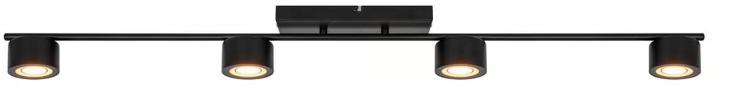 Preview: ARDEBO.de Nordlux Clyde 4-Rail Spotlight, 16W, 350lm, 2700K, schwarz (2213530103)