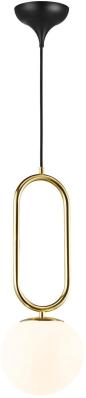 Preview: ARDEBO.de Nordlux Shapes 27 Pendelleuchte, E27, IP20, 15W, dimmbar, Glasschirm, messing (2120023035)