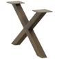 Preview: Couchtischbeine X-Form 2 Stk. Naturstahl 60x(30-31) cm Stahl