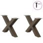 Preview: ARDEBO.de - Couchtischbeine X-Form 2 Stk. Naturstahl 70x(42-43) cm Stahl