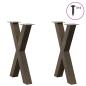 Preview: Esstischbeine X-Form 2 Stk. Naturstahl 50x(72-73) cm Stahl