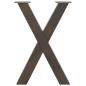 Preview: Esstischbeine X-Form 2 Stk. Naturstahl 50x(72-73) cm Stahl