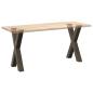 Preview: Esstischbeine X-Form 2 Stk. Naturstahl 50x(72-73) cm Stahl