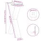 Preview: Esstischbeine X-Form 2 Stk. Naturstahl 50x(72-73) cm Stahl