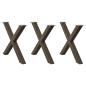 Preview: ARDEBO.de - Esstischbeine X-Form 3 Stk. Naturstahl 90x(72-73) cm Stahl