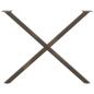 Preview: Esstischbeine X-Form 2 Stk. Naturstahl 90x(72-73) cm Stahl