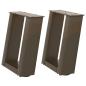 Preview: Couchtischbeine U-Form 2 Stk. Naturstahl 30x(30-31) cm Stahl