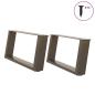 Preview: ARDEBO.de - Couchtischbeine U-Form 2 Stk. Naturstahl 60x(30-31) cm Stahl