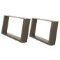 Preview: Couchtischbeine U-Form 2 Stk. Naturstahl 60x(30-31) cm Stahl
