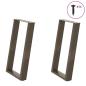Preview: ARDEBO.de - Esstischbeine U-Form 2 Stk. Naturstahl 50x(72-73) cm Stahl