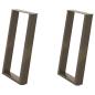 Preview: Esstischbeine U-Form 2 Stk. Naturstahl 50x(72-73) cm Stahl