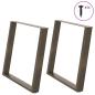 Preview: ARDEBO.de - Esstischbeine U-Form 2 Stk. Naturstahl 90x(72-73) cm Stahl