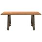 Preview: Esstisch Hellbraun 180x100x74 cm Massivholz Eiche Rechteckig