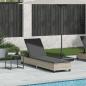 Preview: ARDEBO.de - Sonnenliege mit Auflagen Hellgrau 55x200x25,5cm Poly Rattan