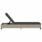Preview: Sonnenliege mit Auflagen Hellgrau 55x200x25,5cm Poly Rattan