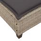Preview: Sonnenliege mit Auflagen Hellgrau 55x200x25,5cm Poly Rattan
