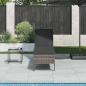 Preview: ARDEBO.de - Sonnenliege mit Auflage Grau 55x200x44 cm Poly Rattan