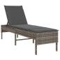 Preview: Sonnenliege mit Auflage Grau 55x200x44 cm Poly Rattan