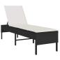 Preview: Sonnenliege mit Auflage Schwarz 55x200x44 cm Poly Rattan