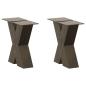 Preview: ARDEBO.de - Couchtischbeine X-Form 2 Stk. Naturstahl 40x(30-31) cm Stahl