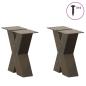 Preview: Couchtischbeine X-Form 2 Stk. Naturstahl 40x(30-31) cm Stahl