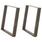 Preview: Esstischbeine U-Form 2 Stk. Naturstahl 70x(72-73) cm Stahl