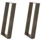 Preview: Konsolentischbeine U-Form 2 Stk. Naturstahl 38x(72-73) cm Stahl