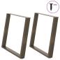 Preview: ARDEBO.de - Esstischbeine U-Form 2 Stk. Naturstahl 100x(72-73) cm Stahl