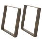 Preview: Esstischbeine U-Form 2 Stk. Naturstahl 100x(72-73) cm Stahl